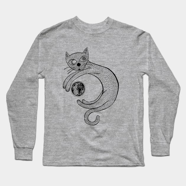 The Universe is a Cat Long Sleeve T-Shirt by Graograman